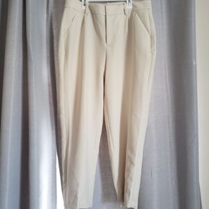 Cream Cropped Trousers